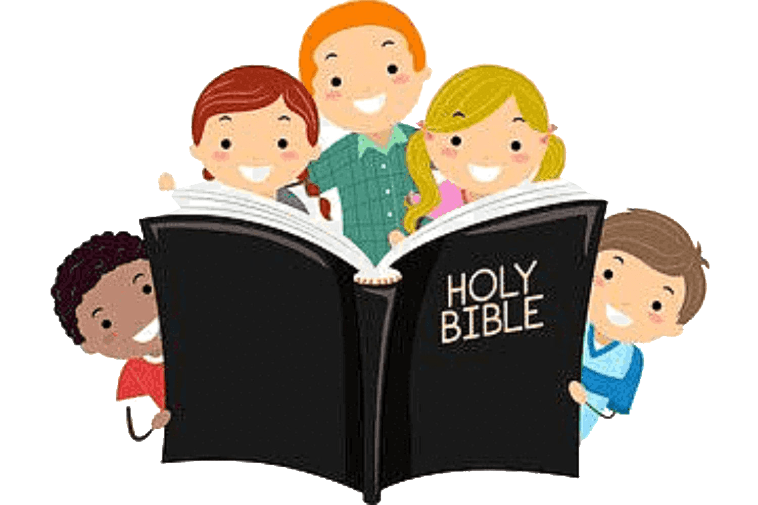 Biblia leyendo niños